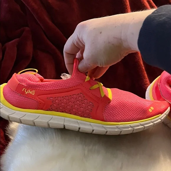 Ryka Women's Desire Pink and Yellow Athletic Shoes - Picture 6 of 11